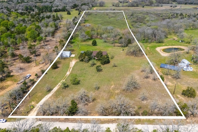 491 Herron Trl, Mcdade, TX 78650 - overview of rural landscape with property parcel outlined