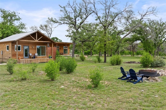 view of yard with a porch