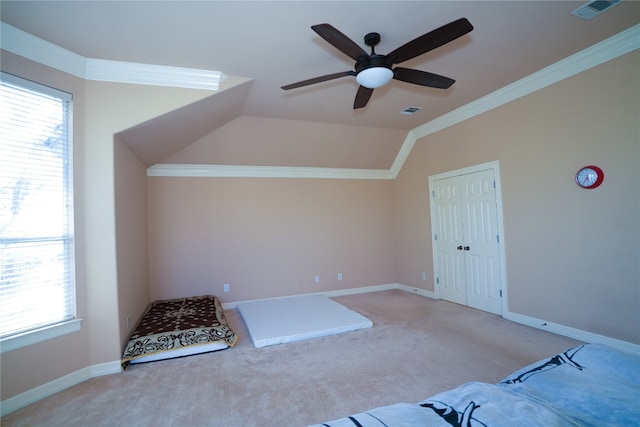 11608 Spicewood Pkwy Unit 38, Austin, TX 78750 - interior space featuring ceiling fan, lofted ceiling, plenty of natural light, and carpet