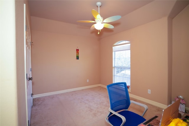 11608 Spicewood Pkwy Unit 38, Austin, TX 78750 - carpeted office space featuring a ceiling fan and baseboards