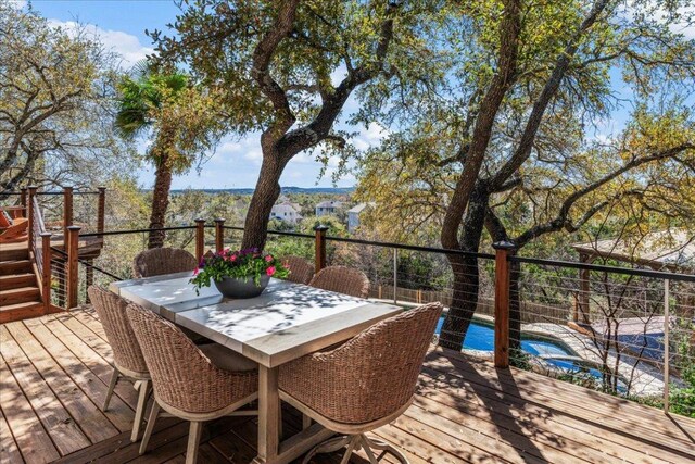 12413 Fairfax Ridge Pl, Austin, TX 78738 - deck featuring outdoor dining space