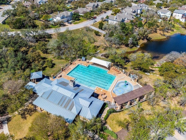 12413 Fairfax Ridge Pl, Austin, TX 78738 - bird's eye view of a pool and a large body of water