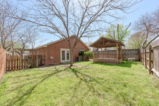 8610 Croydon Loop, Austin, TX 78748 - fenced backyard with french doors and a gazebo