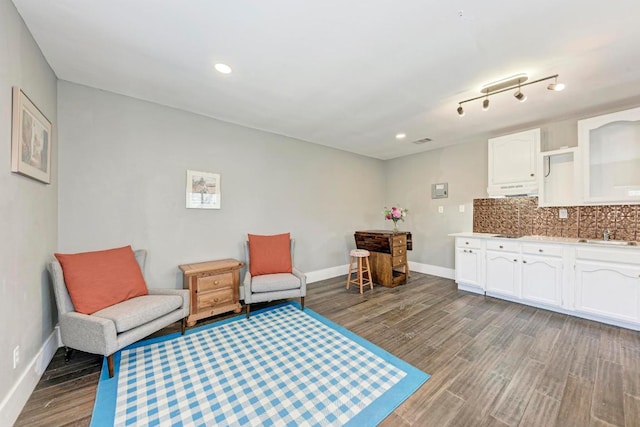 8610 Croydon Loop, Austin, TX 78748 - living area featuring baseboards, recessed lighting, and wood finished floors