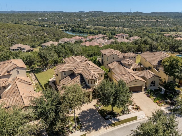 drone / aerial view with a residential view