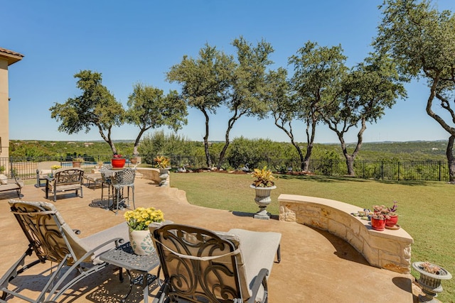 view of patio with a fenced backyard