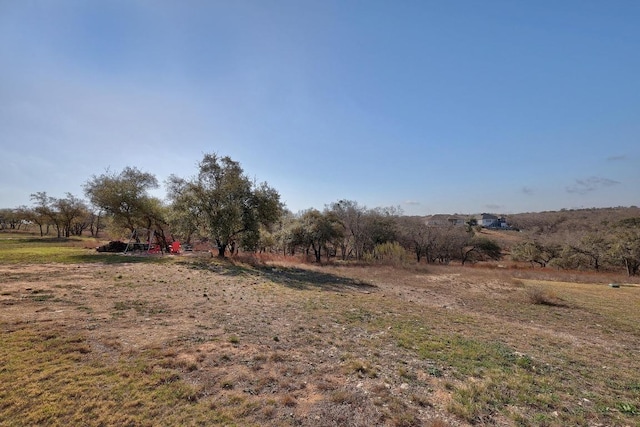 view of yard with a rural view