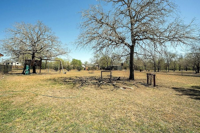view of yard featuring a playground
