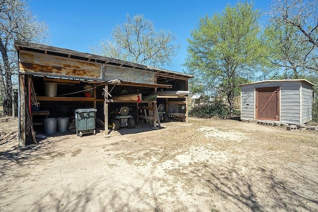 view of shed