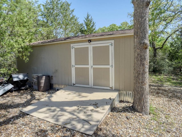 view of shed