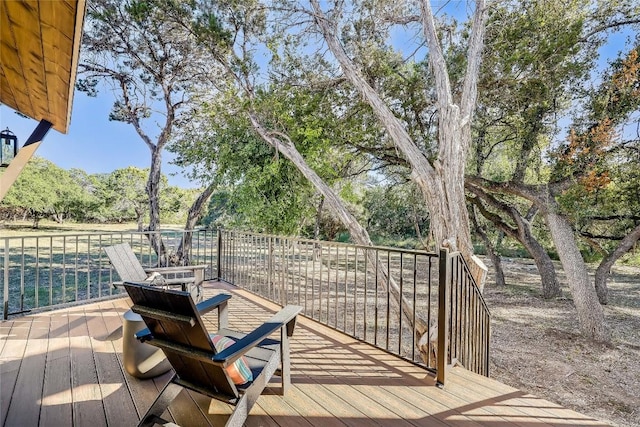 7601 Bar K Ranch Rd, Lago Vista, TX 78645 - wooden terrace with view of scattered trees