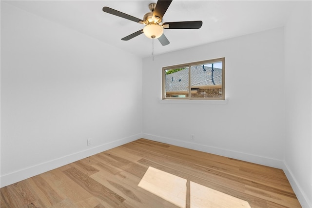1004 Cripple Creek Dr, Austin, TX 78758 - empty room featuring a ceiling fan, baseboards, and light wood-style floors