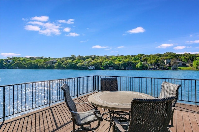 6704 Pixie Cv, Austin, TX 78746 - wooden terrace with a water view