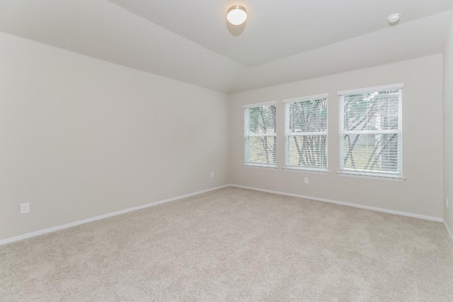 20411 Rockpark Ln, Lago Vista, TX 78645 - spare room with light colored carpet, a smoke detector, and vaulted ceiling