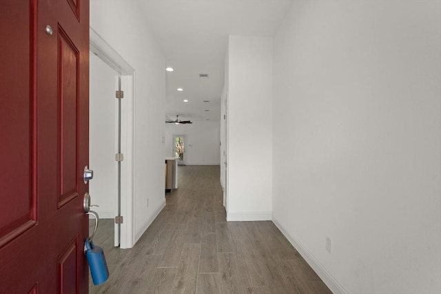 21203 Santa Rosa Ave, Lago Vista, TX 78645 - hall with recessed lighting and light wood finished floors