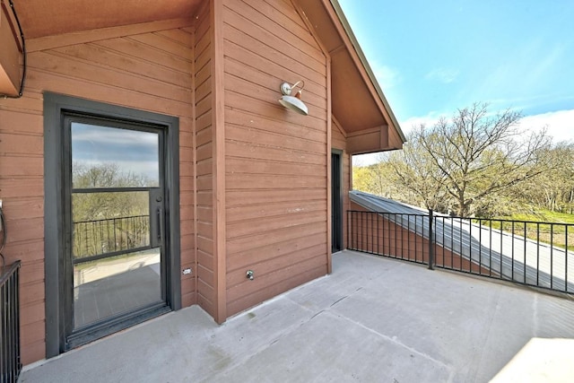 doorway to property with a balcony
