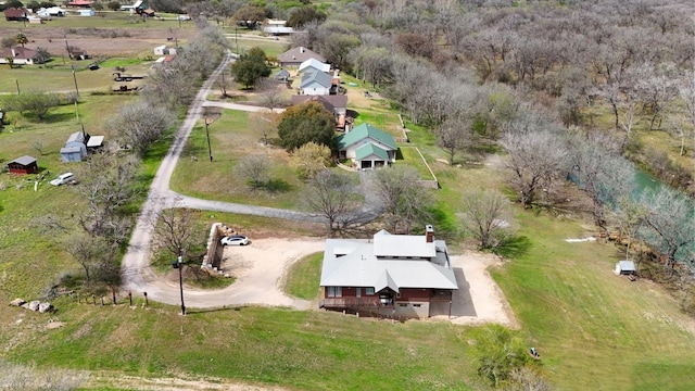 drone / aerial view with a rural view