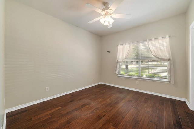 314 Hurst Creek Rd, Lakeway, TX 78734 - unfurnished room featuring baseboards, dark wood-style flooring, and ceiling fan