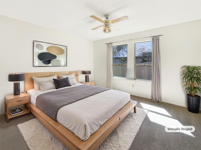 2603 Tracy Trl, Austin, TX 78728 - carpeted bedroom featuring baseboards and a ceiling fan