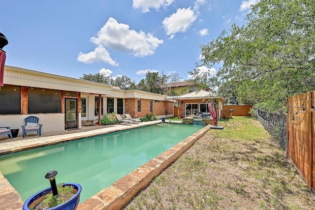 409 Hurst Creek Rd, Lakeway, TX 78734 - view of pool with a gazebo, a pool with connected hot tub, a fenced backyard, and a patio area