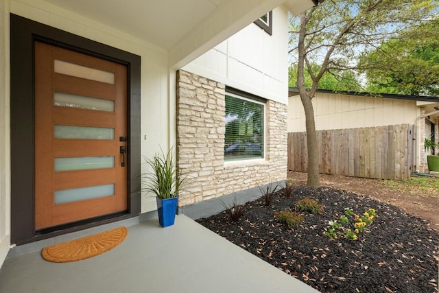 3005 Canter Ln, Austin, TX 78759 - doorway to property with stone siding