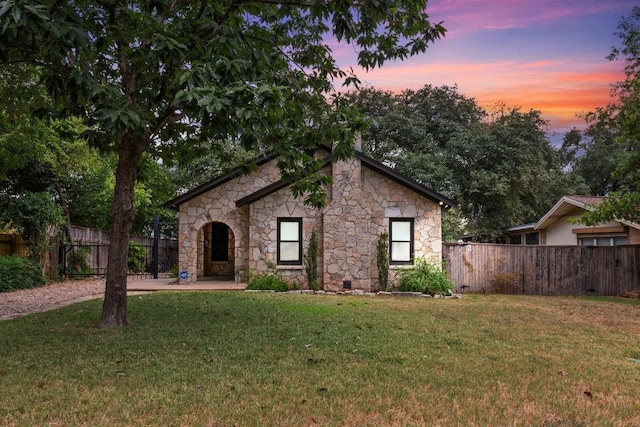 2310 Euclid Ave, Austin, TX 78704 - view of front of house featuring stone siding and a patio area