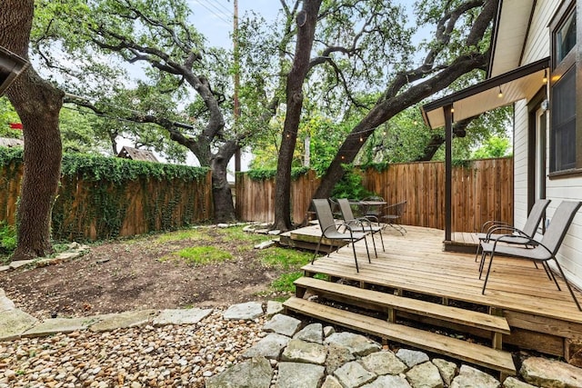 2310 Euclid Ave, Austin, TX 78704 - fenced backyard featuring a wooden deck