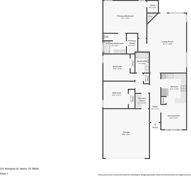 211 Almquist St, Hutto, TX 78634 - view of room layout