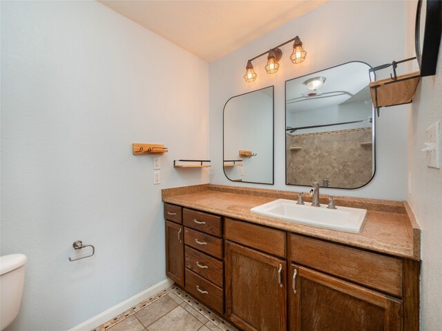 100 Stubblefield Dr, Elgin, TX 78621 - bathroom with vanity, tile patterned flooring, and a shower with curtain