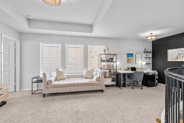 5833 Bianca Dr, Round Rock, TX 78665 - carpeted living room featuring a desk and baseboards