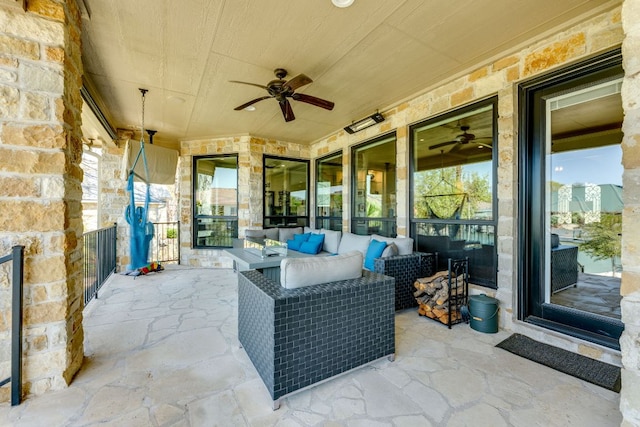 3012 Driftwood Ln, Horseshoe Bay, TX 78657 - view of patio with ceiling fan and an outdoor hangout area
