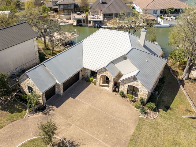 3012 Driftwood Ln, Horseshoe Bay, TX 78657 - view from above of property featuring a nearby body of water