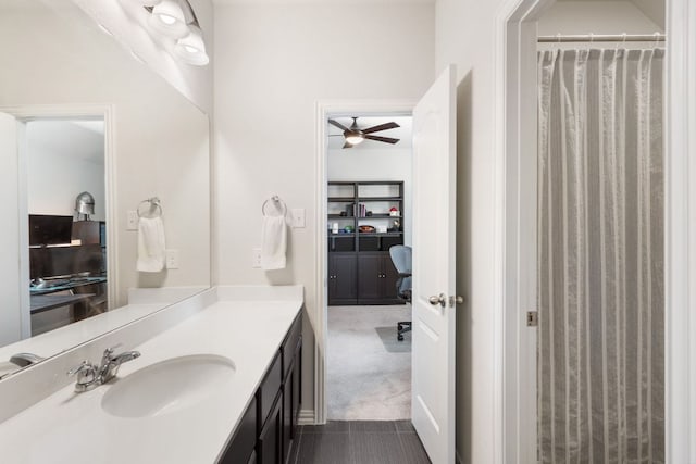 277 Biscayne Bay Bnd, Kyle, TX 78640 - bathroom featuring ceiling fan and vanity
