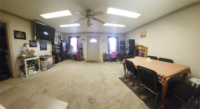 1149 State Highway 21 W Unit A, Cedar Creek, TX 78612 - carpeted dining space featuring a ceiling fan