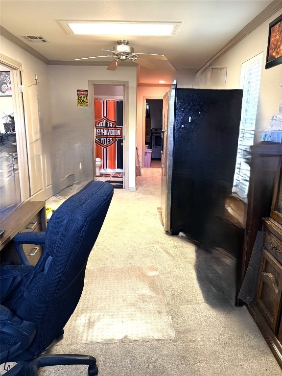 1149 State Highway 21 W Unit A, Cedar Creek, TX 78612 - office space with carpet floors, crown molding, and ceiling fan