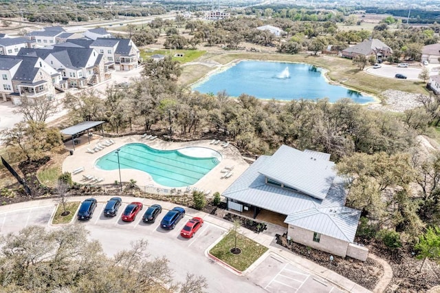 2112 High Victory Rd, Leander, TX 78641 - aerial view of a large body of water and a pool