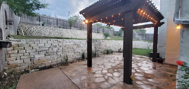 12029 Portobella Dr, Austin, TX 78732 - view of patio featuring a pergola and a fenced backyard