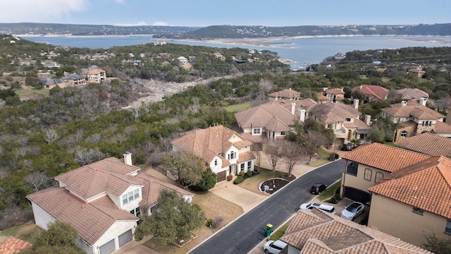 14618 Mansfield Dam Ct Unit 11, Austin, TX 78734 - bird's eye view featuring a water view and a residential view