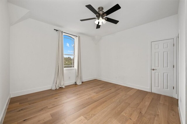 9943 Derecho Dr, Austin, TX 78737 - unfurnished room featuring light wood finished floors, baseboards, and a ceiling fan