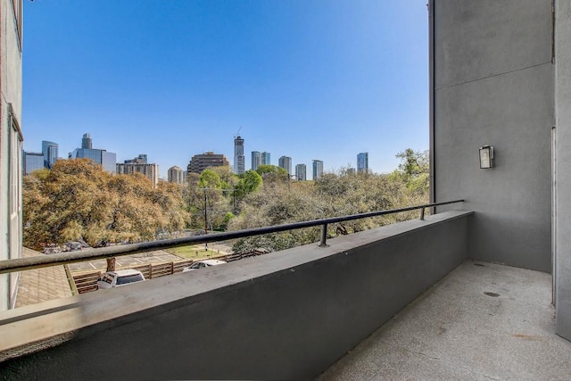 balcony with a view of skyline