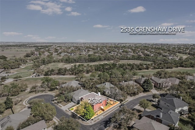 2535 Crenshaw Dr, Round Rock, TX 78664 - aerial view of residential area with property boundaries highlighted