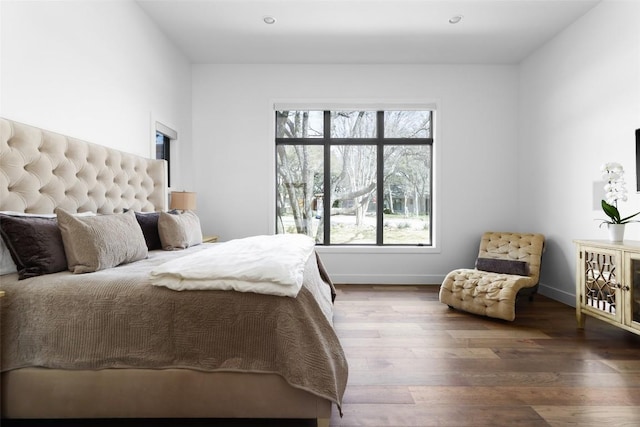 4704 Timberline Dr, Austin, TX 78746 - bedroom with wood finished floors, baseboards, and recessed lighting