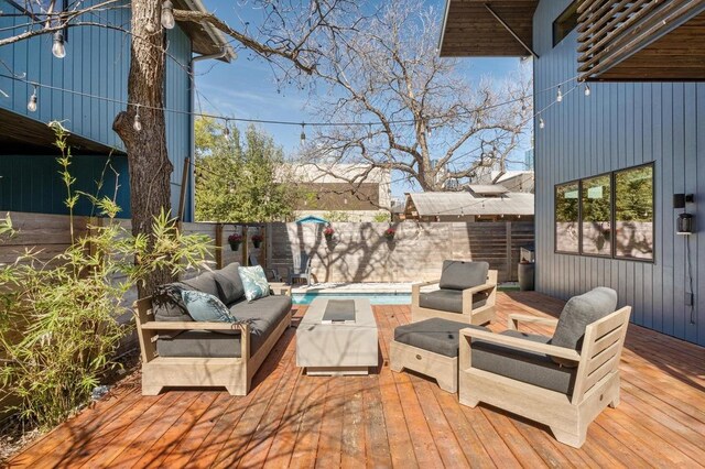 1411 Haskell St, Austin, TX 78702 - deck featuring an outdoor hangout area