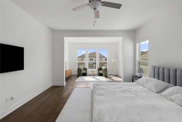 1005 Trevi Fontana, Leander, TX 78641 - bedroom featuring dark wood-style floors and a ceiling fan
