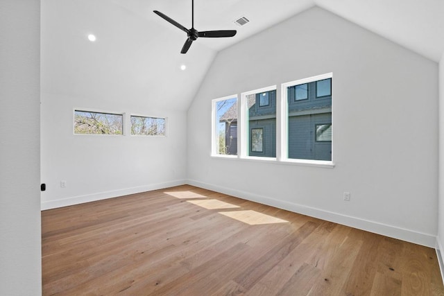 710 Philco Dr, Austin, TX 78745 - additional living space with vaulted ceiling, a ceiling fan, baseboards, wood finished floors, and recessed lighting