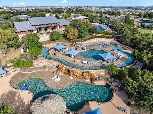 316 Hidden Beacon Bnd, Lakeway, TX 78738 - aerial view of a pool
