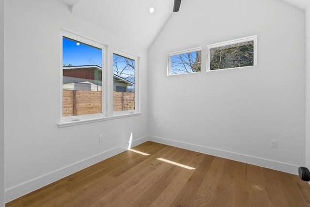 4525 S 3rd St, Austin, TX 78745 - empty room with lofted ceiling and wood finished floors
