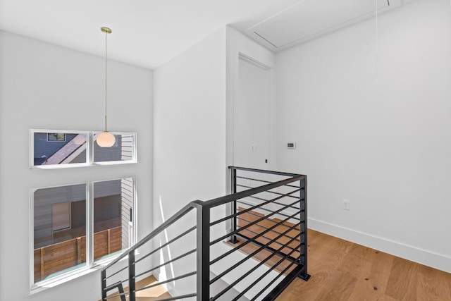 4525 S 3rd St, Austin, TX 78745 - stairway with attic access and wood finished floors
