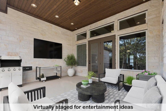 145 Gaston Dr, Bastrop, TX 78602 - view of patio featuring an outdoor living space
