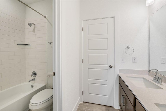 1405 S Brook Dr, Leander, TX 78641 - full bath with double vanity, tub / shower combination, and tile patterned floors
